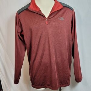 The North Face Moisture Wicking Burgundy / Gray Long Sleeve XXL Shirt